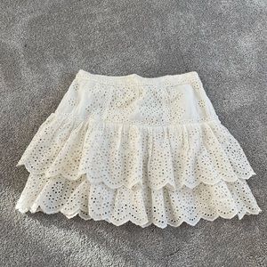 LOVESHACKFANCY cream skirt, size S